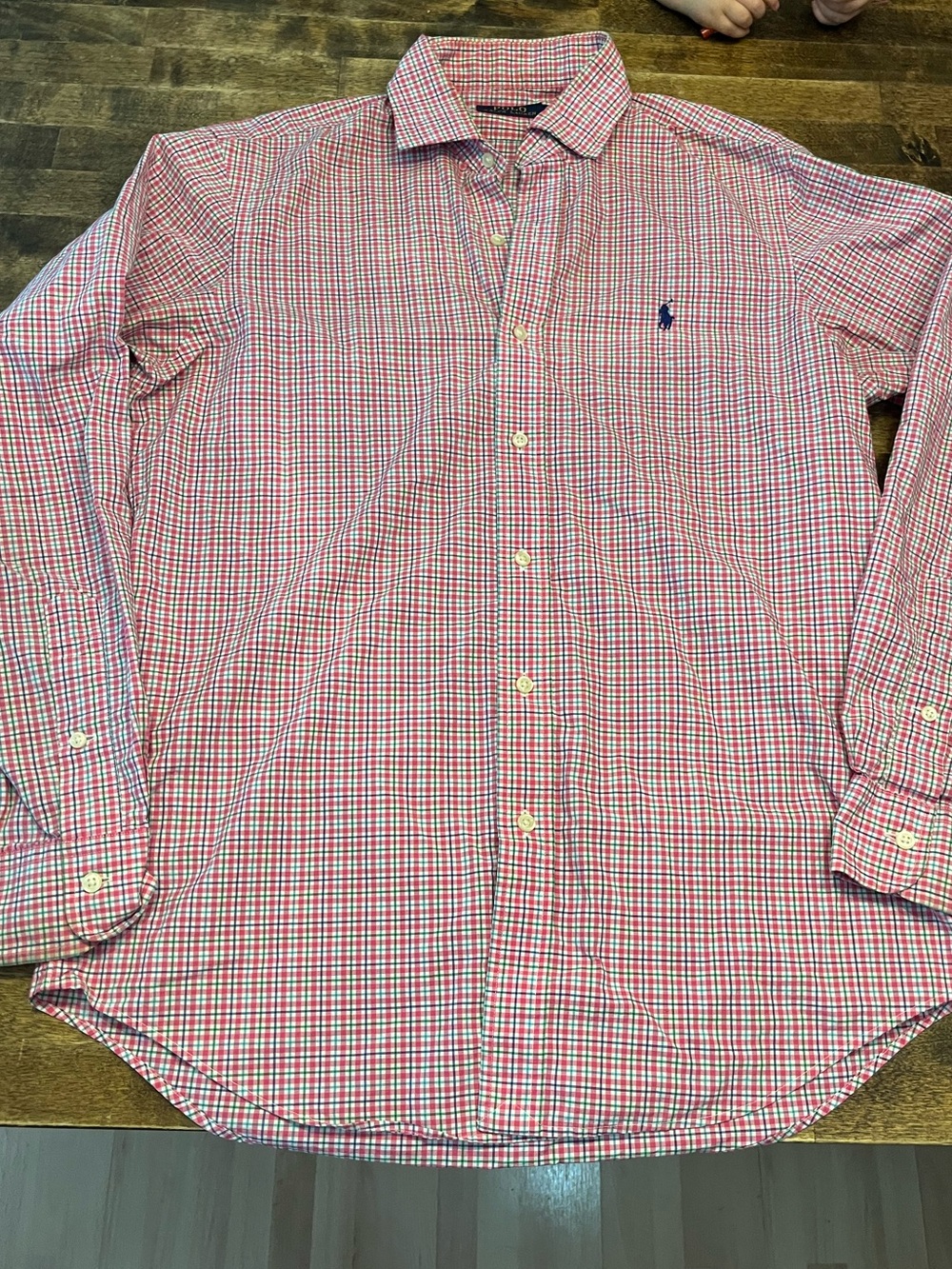 Polo by Ralph Lauren Pink and Blue Check Long-Sleeve Button-Down Shirt